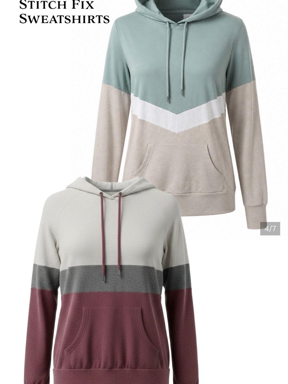 2 PK Market & Spruce Stitch Fix Colorblock Hoodies Sz L⁠